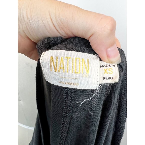 NATION LTD Roman Cotton Tiered T-shirt Dress Sz XS Washed Black - Picture 13 of 15